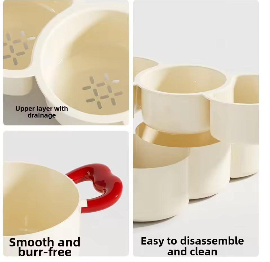2 in 1 Fruit Drain Basket, Dried Fruit Plate Organizer, Multifunctional Drain Basket