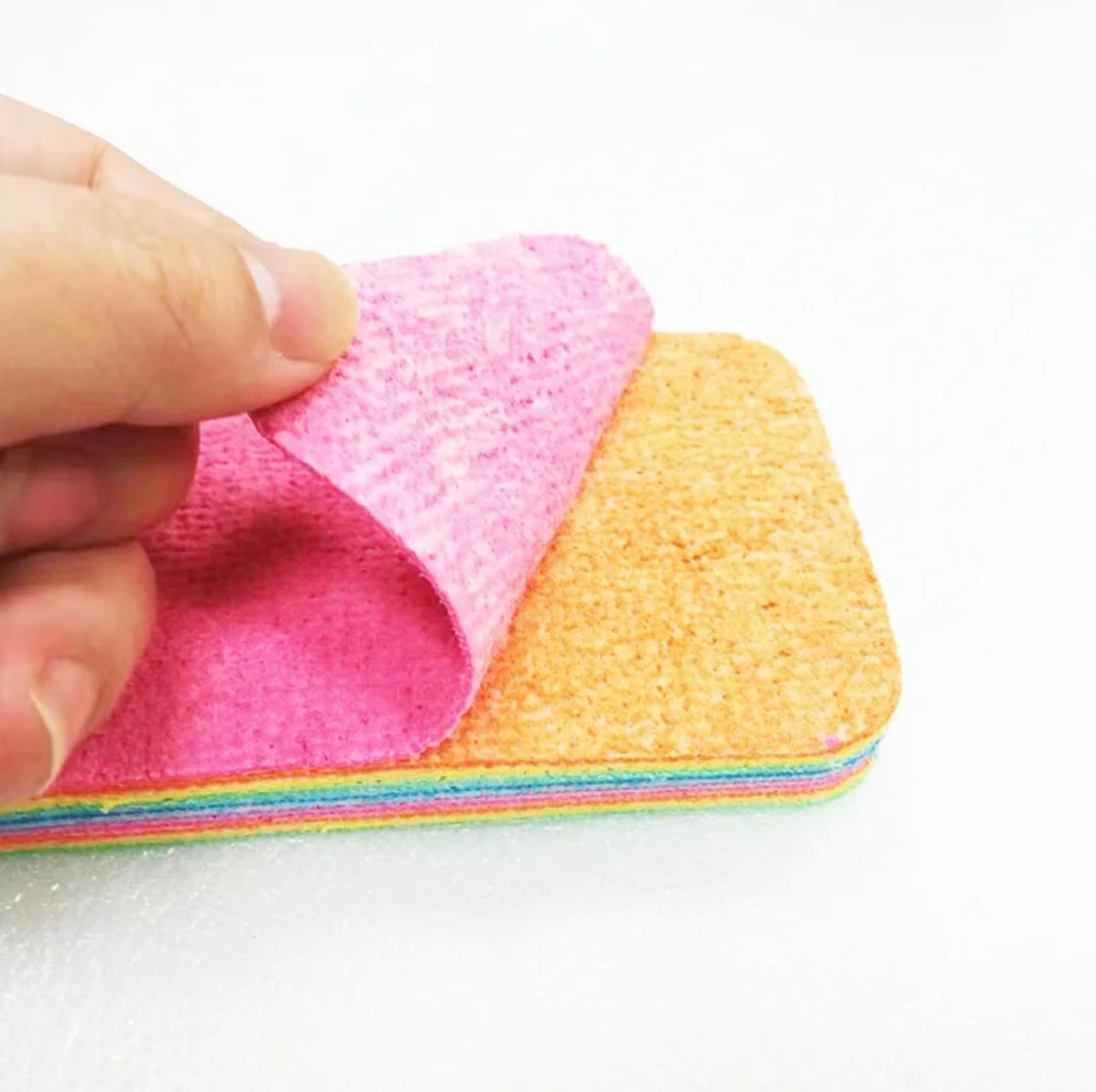 Rainbow Color Pot Dish Sponge, Double Side Dishwashing Sponge, Kitchen Cleaning Cloth