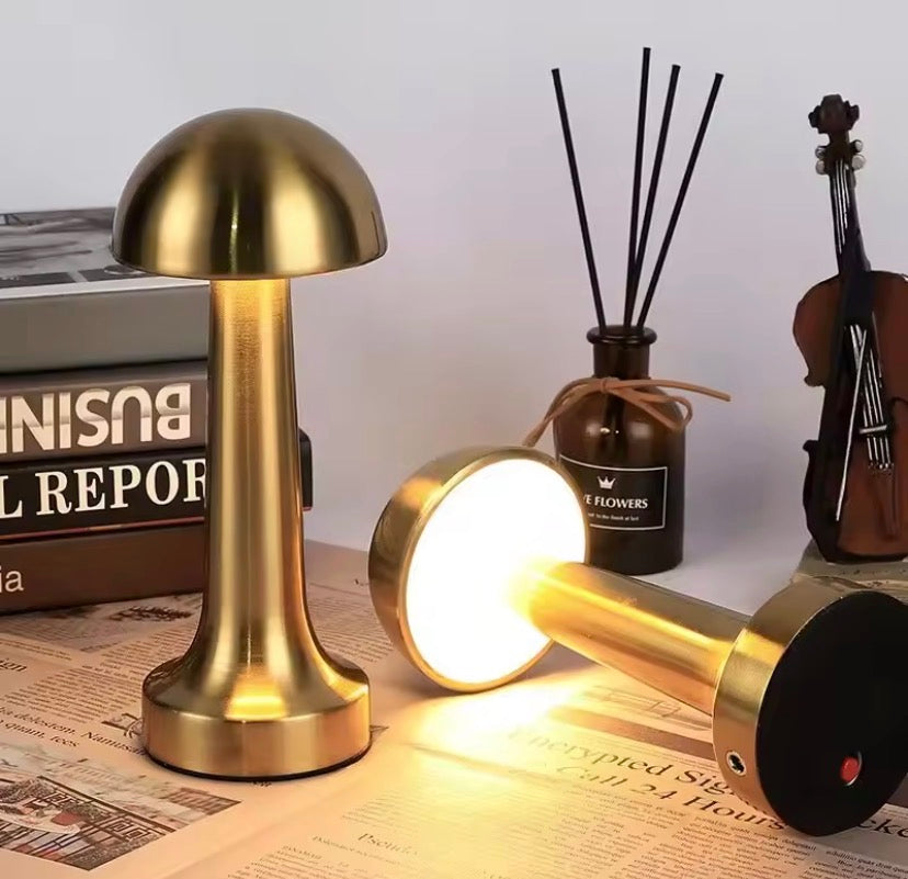 Rechargeable Touch Metal Table Lamp, 3 Colors Creative Ambient Lights, Room Decor LED Night Light