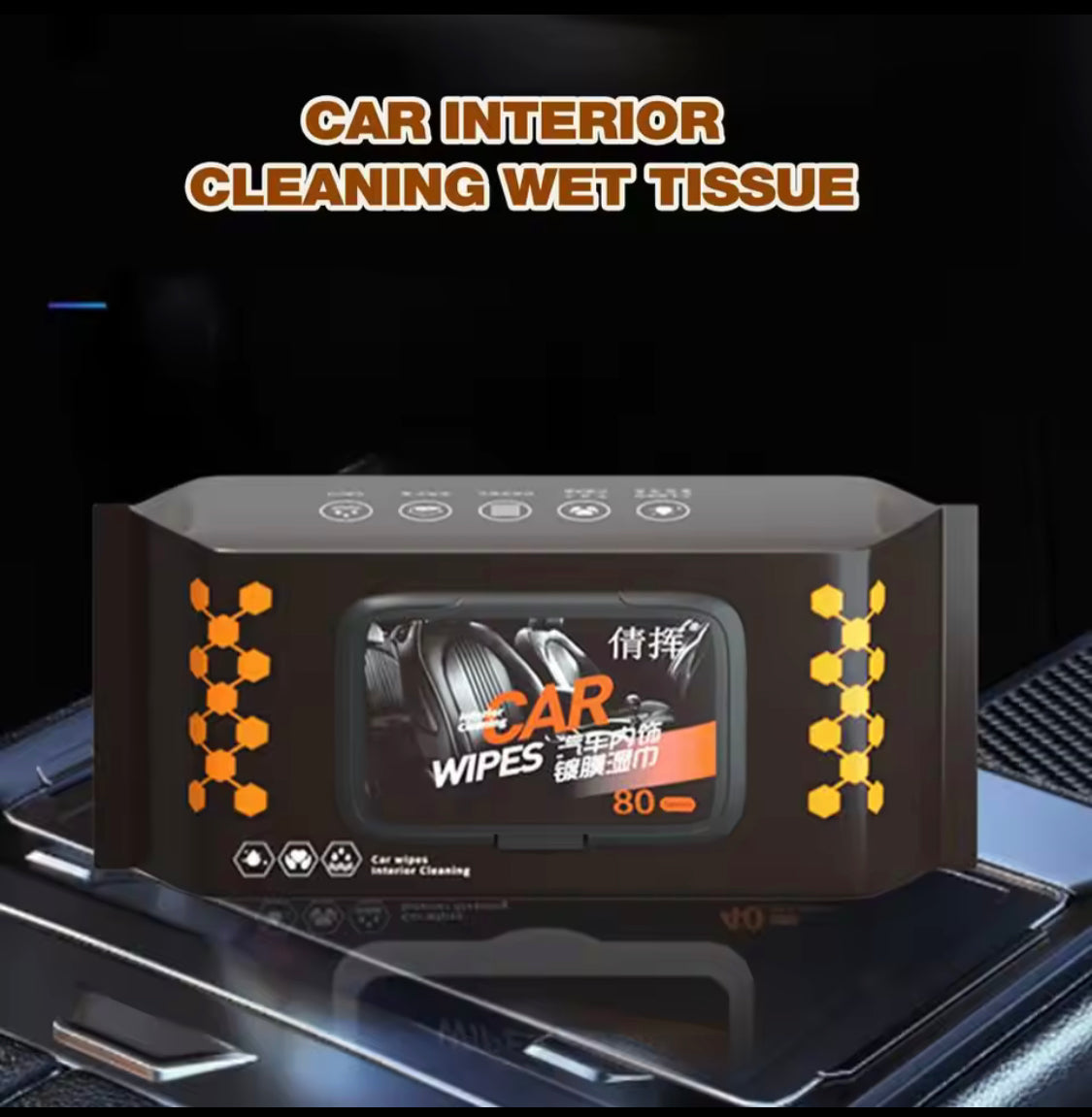 80pcs Dashboard Car Wipes, Vehicle Interior Wipe Tissues, Dust Removal Cleaning Car Wipes