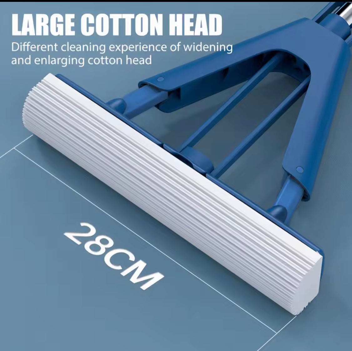 Self Draining Sponge Mop, Self Squeeze Floor Mop, Sponge Mop Absorbent, Rubber Cotton Cleaning Mop