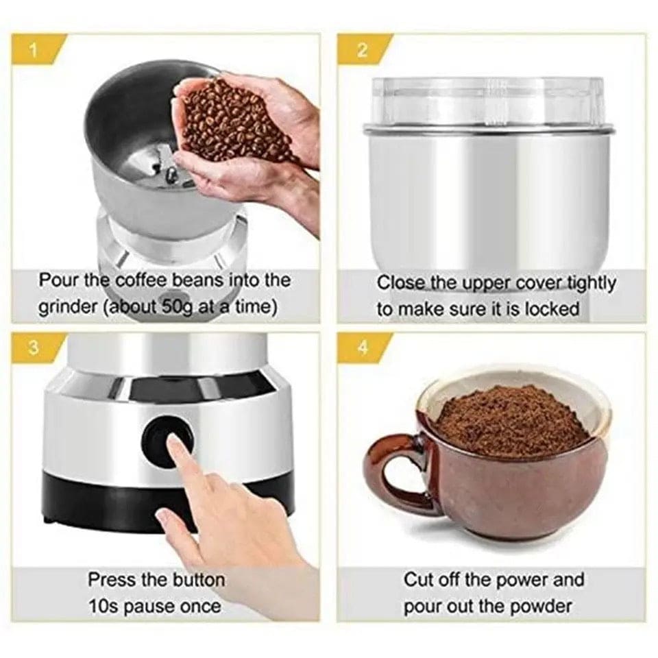 Nima Electric Grinder Blender, Portable Mini Electric Coffee Grinder, Spice Pepper Juicing Grinder, Kitchen Grain Machine, Multifunctional Smash Machine, Bowl Blender And Grain Mixer, Stainless Steel Mini Grain Mill