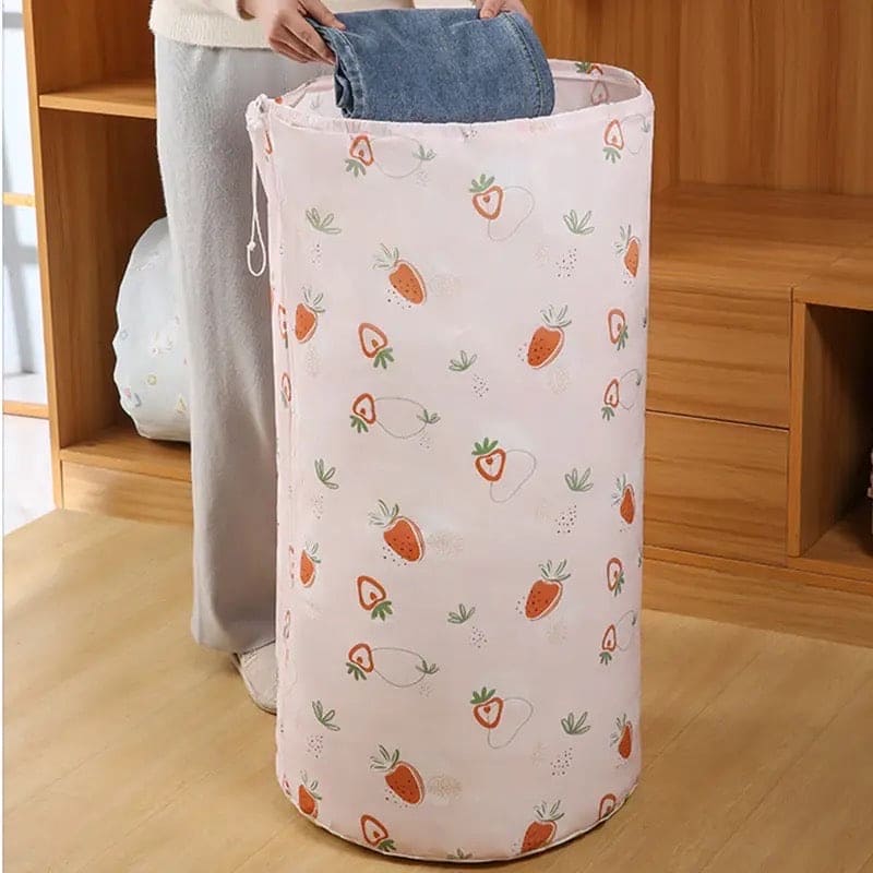 Drawstring Buggy Bag, Large Capacity Quilt Sorting Bag, Clothes Luggage Moving Cylinder Bag, Closet Closing Organizer Bag, Foldable Wardrobe Organizer, Dustproof Thickened Clothing Storage Bag, Vertical Blanket Storage Bag, Bedding Storage Pouches