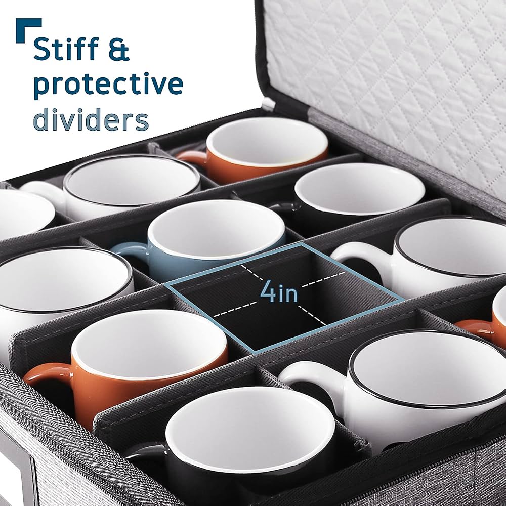 5pcs Dishware Storage Organizer, Foldable Dinnerware Storage Organizer, Kitchen Crockery Storage Organizer, Stackable Plate & Cup Storage Case, Portable Dishware Storage Bag