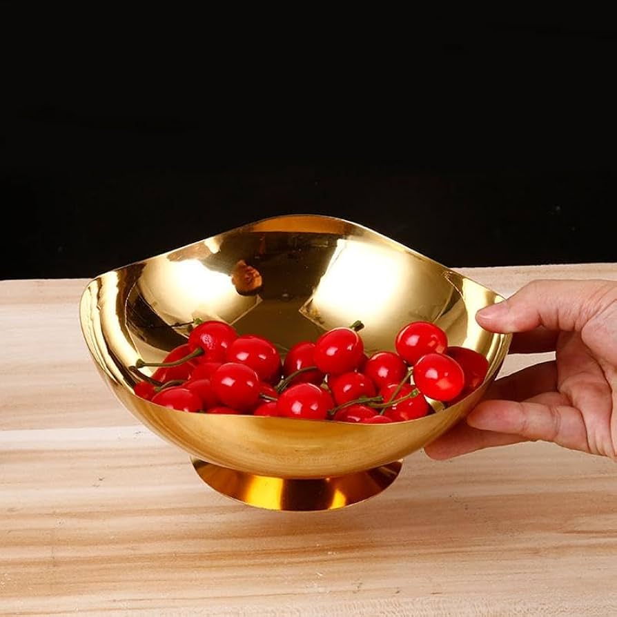 Stainless Steel Dessert Bowl, Decorative Ice Cream Serving Bowl with Pedestal Base, Elegant Gold Snack Bowl, Fancy Dessert Cup Bowl