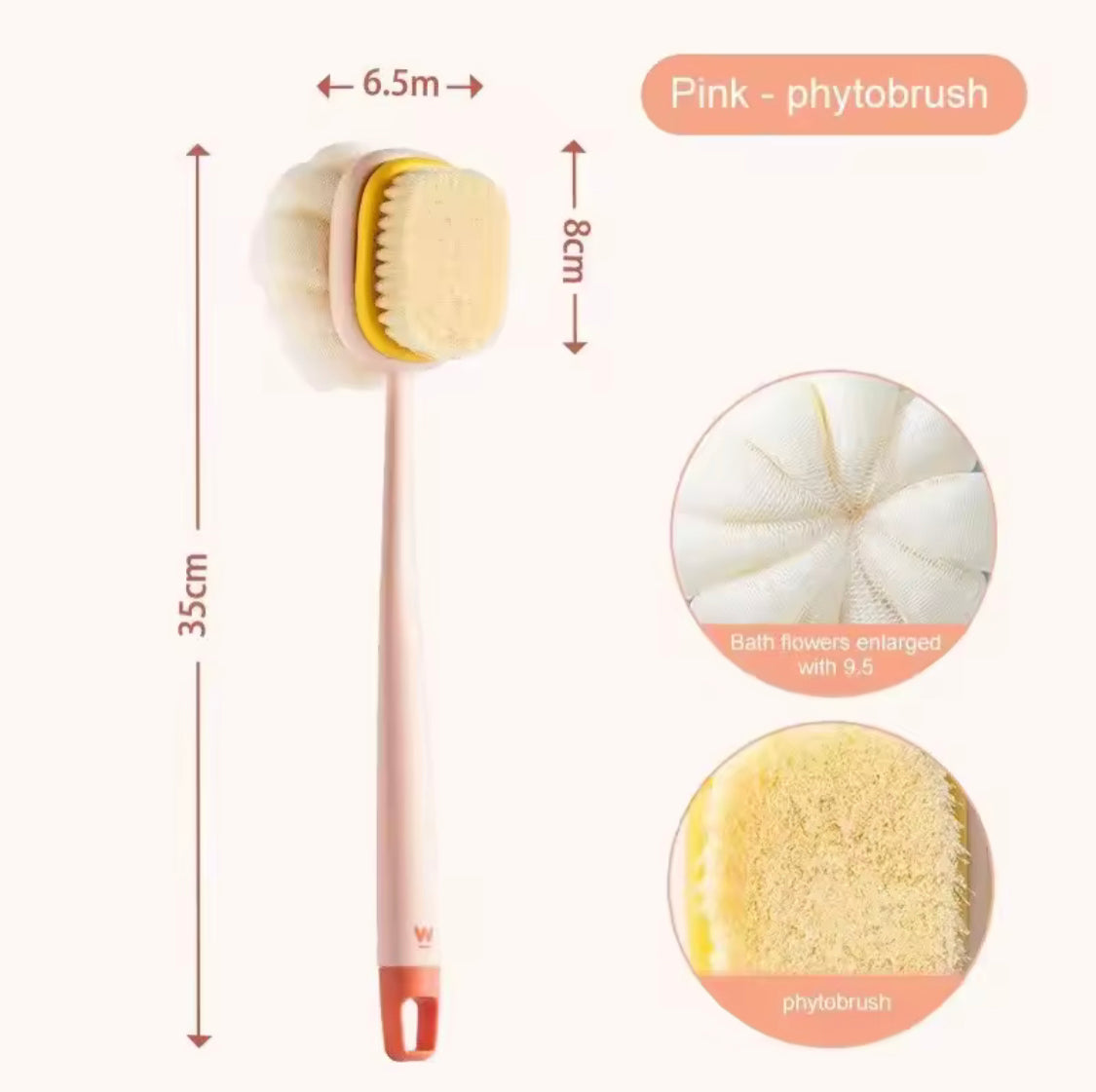Back Body Bath Shower Sponge,  Scrubber Brushes With Handle, Exfoliating Scrub Bathroom Brush