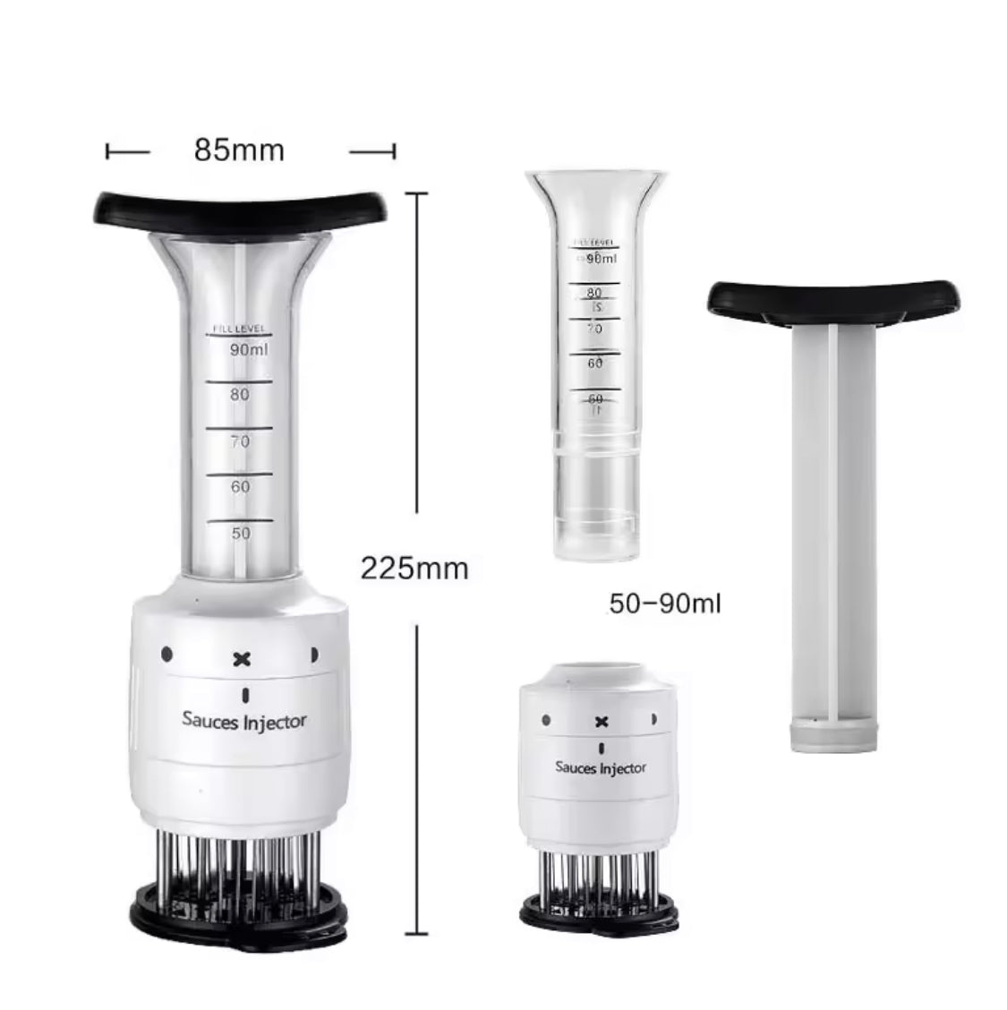 Stainless Steel Meat Injector Tool, Manual Meat Tenderizer Tool, BBQ Meat Sauce Injector