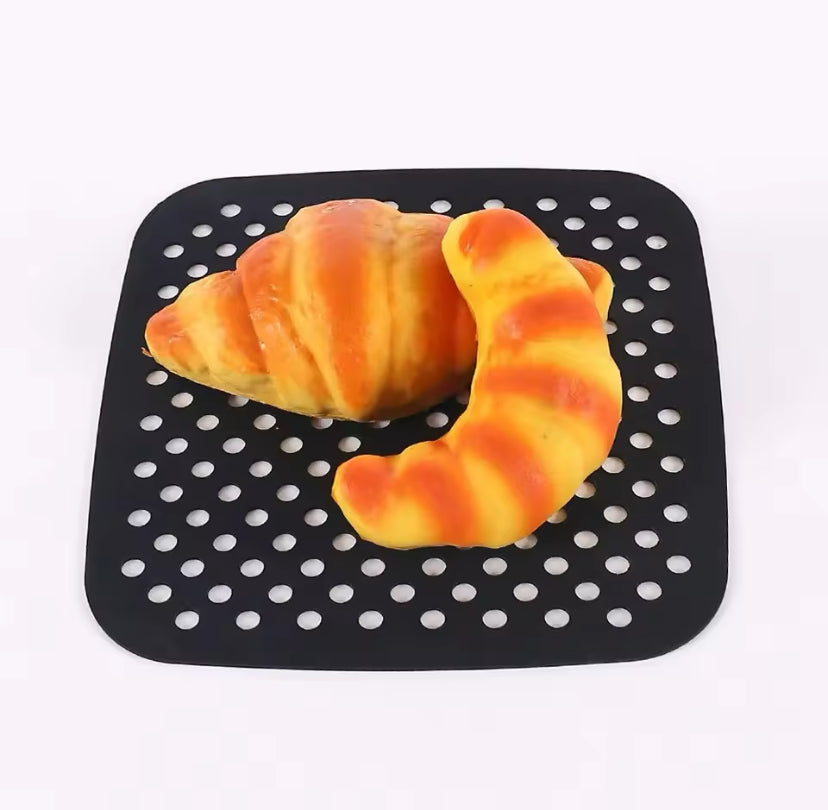 Silicone Reusable Square Air Fryer Mat, Non Stick Baking Mat, Kitchen Utensils Pan Tool Accessories