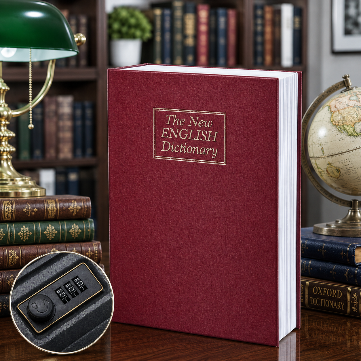 Secret Dictionary Lock Box, Fake Dictionary Security Safe, Portable Book Shaped Cash Safe, Fake Dictionary Security Safe