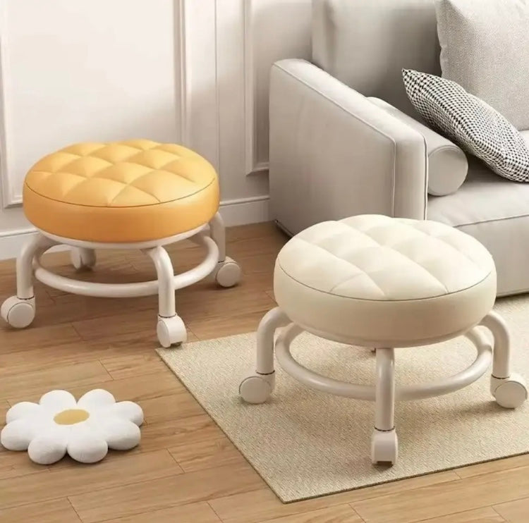 Multifunctional Rolling Round Stool, Universal Mini Stool For Kids, Household Small Sofa Stool