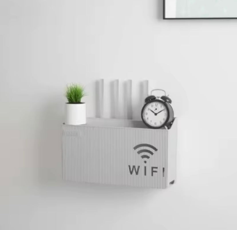 Wireless Wifi Router Shelf, Wall-mounted Cable Power Bracket Organizer, Router Wall Hanging  Rack,  Game Console Box, Self Adhesive Storage Rack, ABS Cable Organizer Box, Socket Power Cord Storage Shelf, Home Office Wall Organizer Management