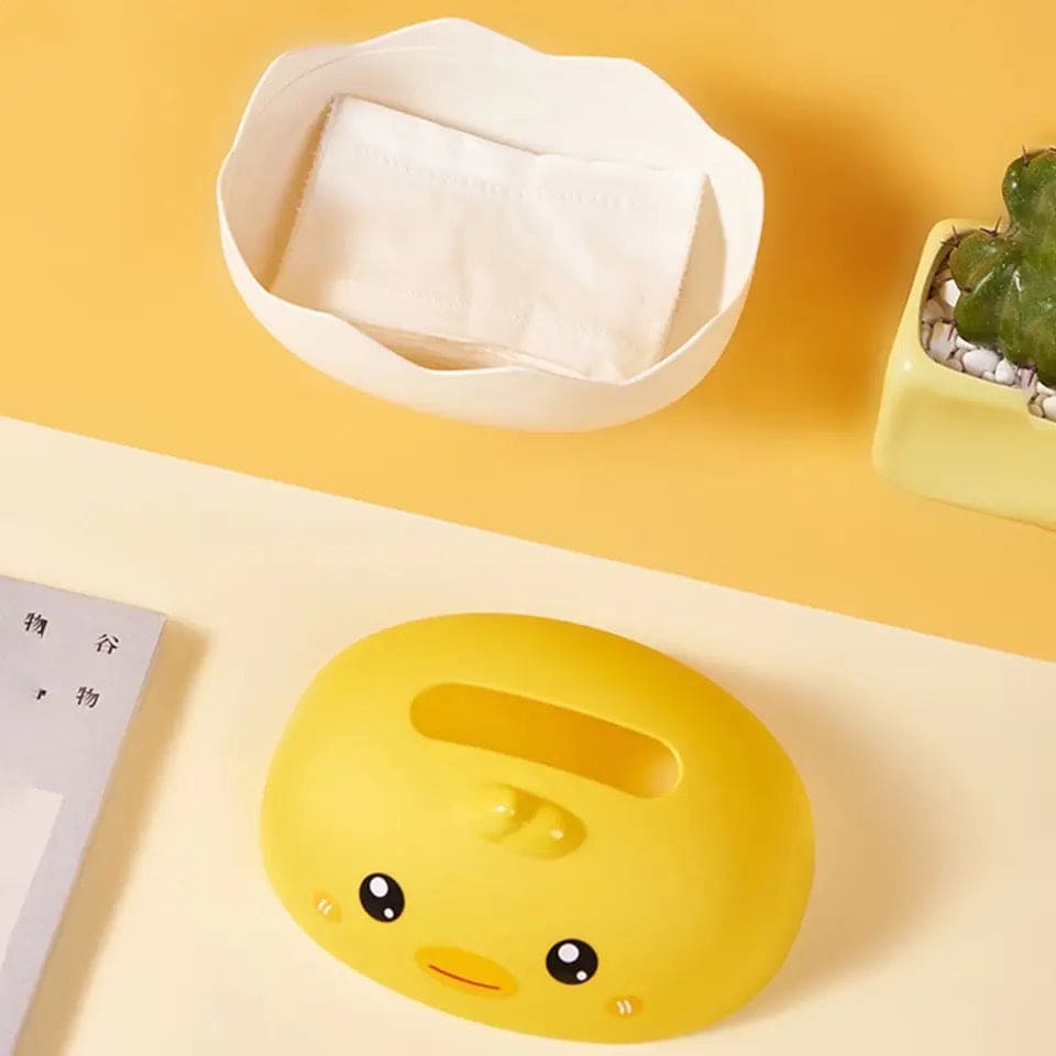 Chicken Tissue Box, Broken Shell Napkin Holder, Cute Desktop Paper Holder, Portable Plastic Towel Storage Case, Kitchen Toilet Car Paper Drawer Handkerchief Container, Desk Paper Dispenser Storage Box, Tissue Cover Holder For Table