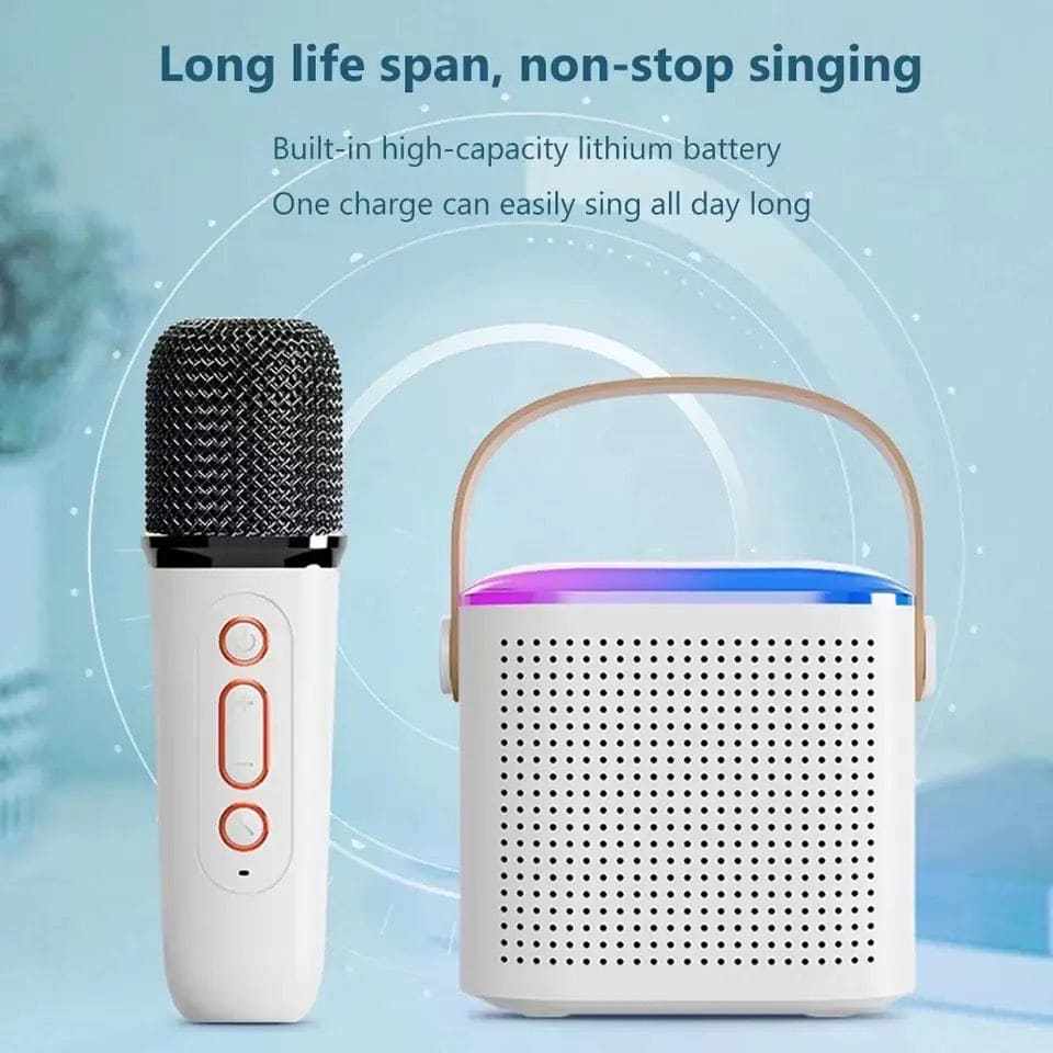 Mini Mic Subwoofer, Mic Karaoke Machine For Adult And Kids, Wireless Microphone Music Player, Home Family Singing Speaker, Multifunctional wireless speakers with Mic, Portable Speakers With RGB Light And Wireless Microphone