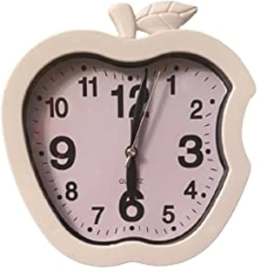 Apple Shape Bedside Desk Clock, Decorative Wall Clock, Living Room Home Clock