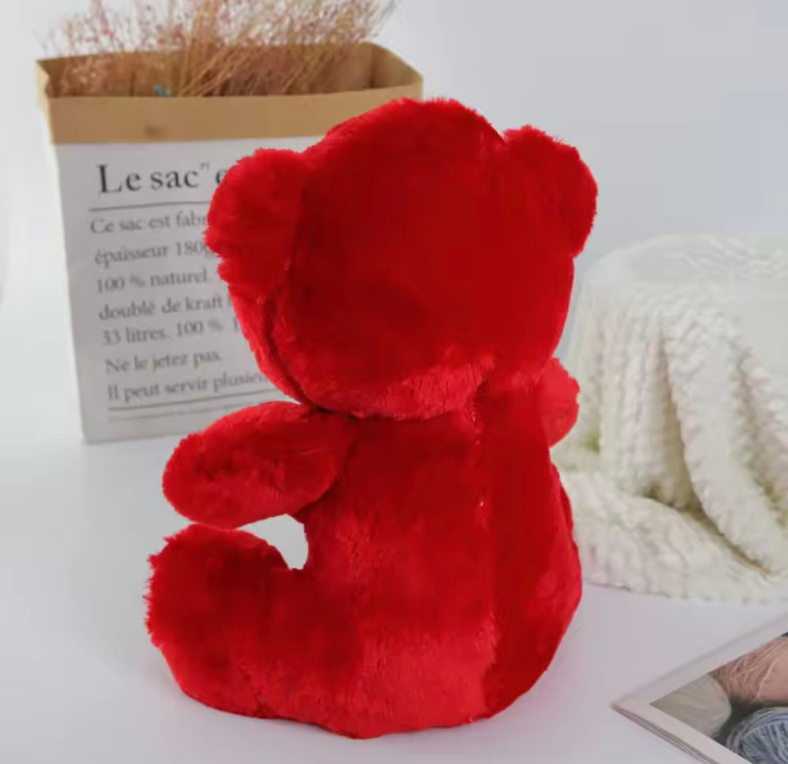 New Heart Shape Teddy Bear, Children Cute Teddy Bear Toy, Red Love Teddy Bear Plush Toy