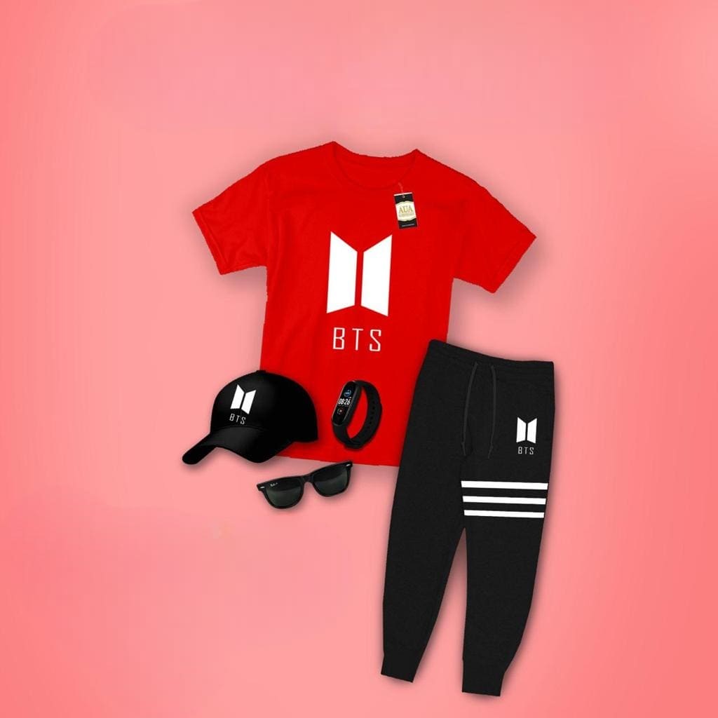 Pack Of Kids BTS Print Track Suit, Kids Printed Clothes, Children Track Suit With Accessories