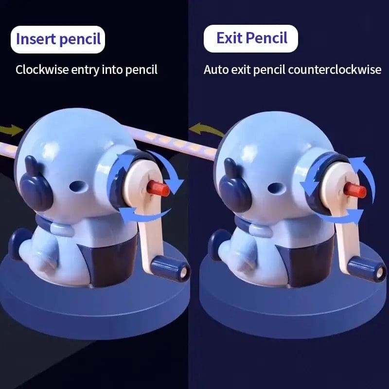 Astronaut Cartoon Pencil Sharpener, Students Pencil Sharpener, Hand Crank Manual Sharpener, 3rd Gear Adjustable Cute Astronaut Mechanical Sharpener, Cartoon Pencil Cutter For School, Astronaut Sharpener with Container