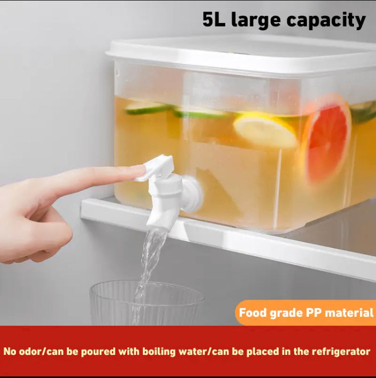 5L Cold Beverage Dispenser, Water Kettle Container Fridge Pots Pitcher, Plastic Freezer Water Jug