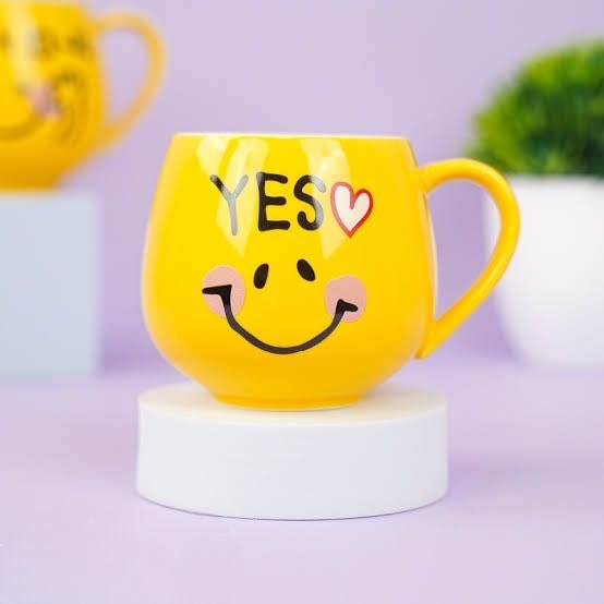 Emoji Ceramic Coffee Mug, Kids Emoji Mug with Lid