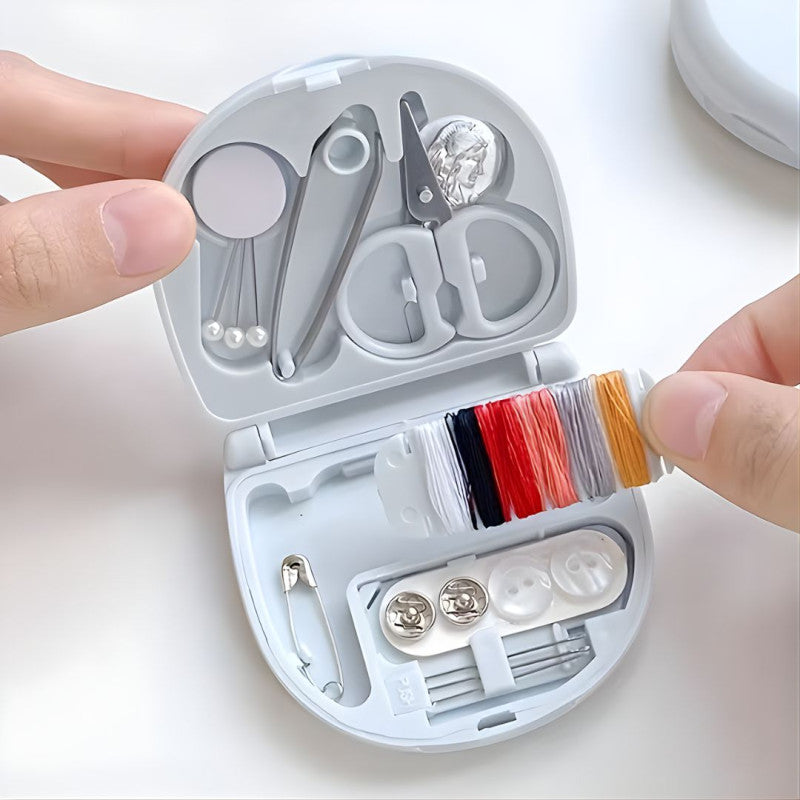 Mini Sewing Kit With Thread Organizer, Portable Stitching Set, Travel Friendly Sewing Essentials Set, Handy Sewing Repair Box