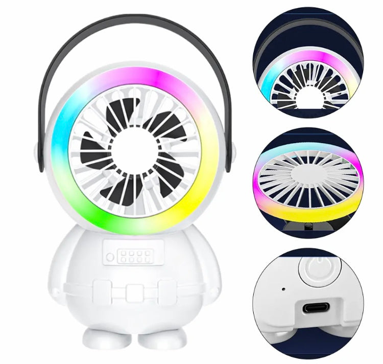 Astronaut Mini USB Fan, Spaceman Small Desktop Fan, Light Portable Handheld Fan