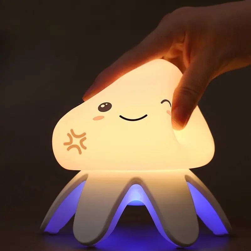 Jellyfish Night Light, Music Clapping Small Night Light, Color Changing Nursery Night Light with Remote Control, Rechargeable LED Jellyfish Lamp, Tap Control with Music Night Lights for Kids Room
