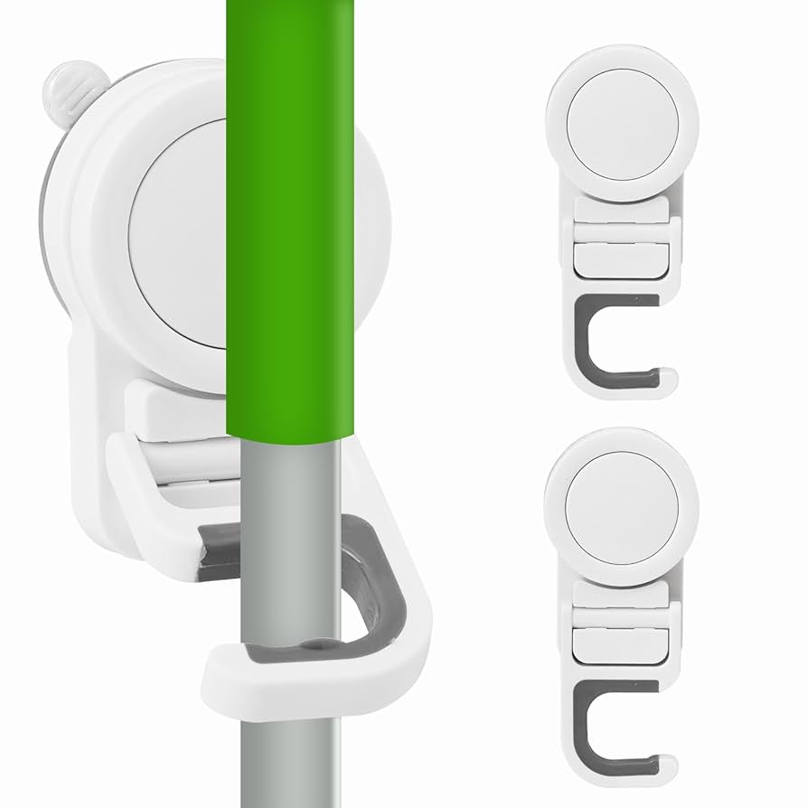 Suction Cup Mop Holder, Wall Mount Broom Holder, Mop Handle Hanger, Household Cleaning Organizer Holder