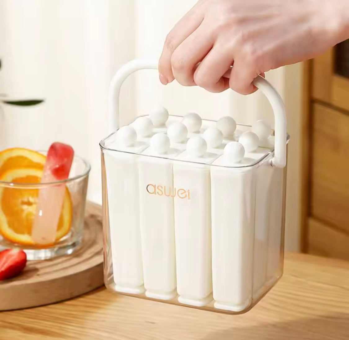 12 Grid Silicone Ice Popsicle Molds With Bucket, Durable Silicone Popsicle Mold with Lid, Portable Frozen Ice Cream Molds