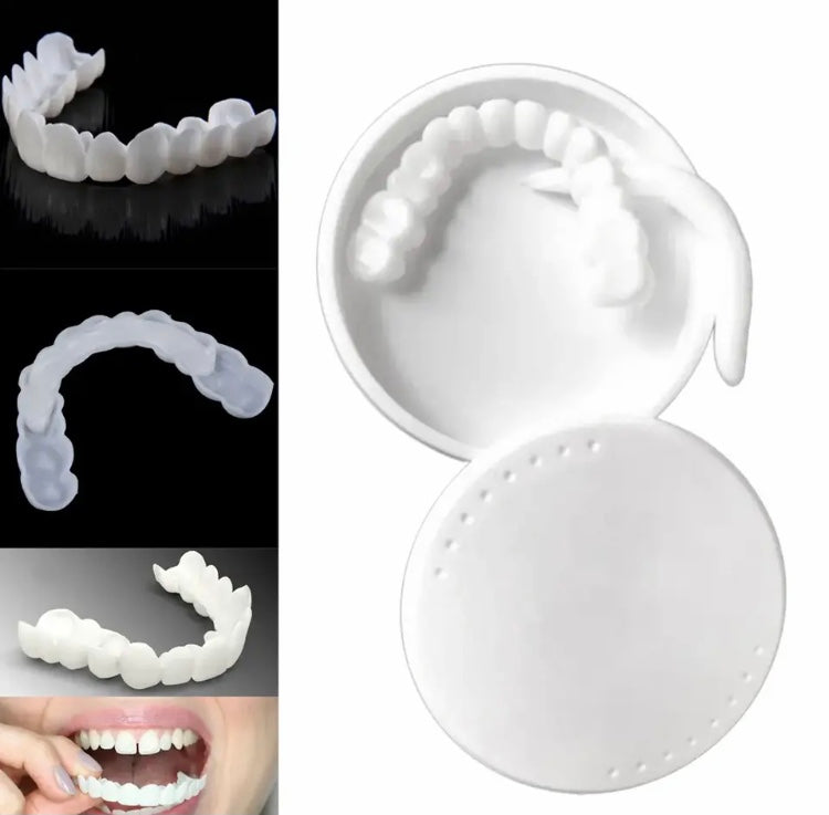 Veneers Fit Teeth Whitening, Fake Tooth Whitening Cover, Silicone Smile Perfect Teeth Upper