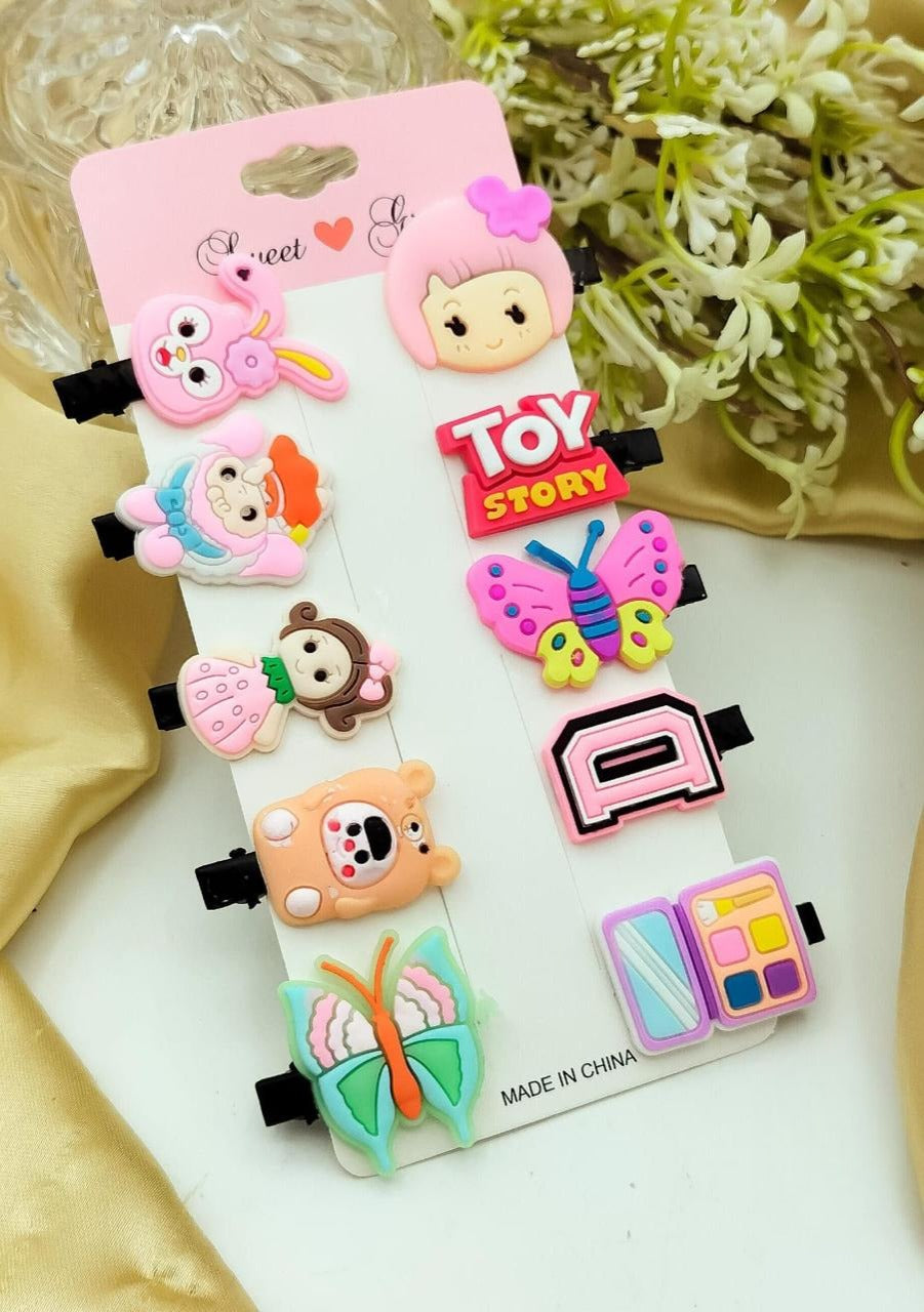 Fancy Silicone Kids Hair Pins, Cute Cartoon Hair Clips, Baby Girl Hair Accessories