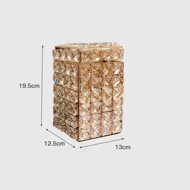 Luxury Treasure Makeup Box, Light Luxury Crystal Lipstick Box, Cosmetic Jewelry Box, Crystal Pen Tissue Box, Crystal Tray With Cover, , Desktop Eyebrow Pencil Storage Bucket, Jewelry Cosmetic Organizer, Dressing Table Makeup Brush Organizer