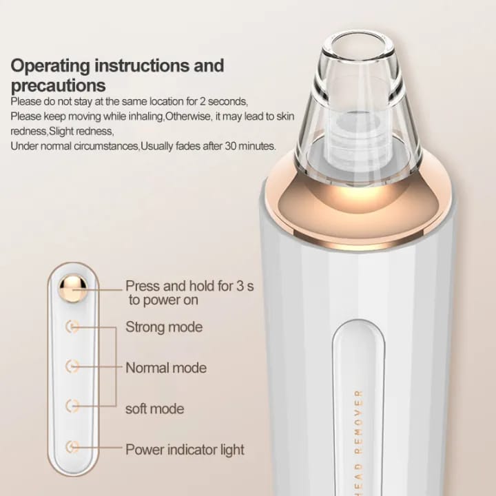 Rechargeable Facial Pore Cleaner, Blackhead Remover Pore Vacuum, Blackhead Suction Device Kit