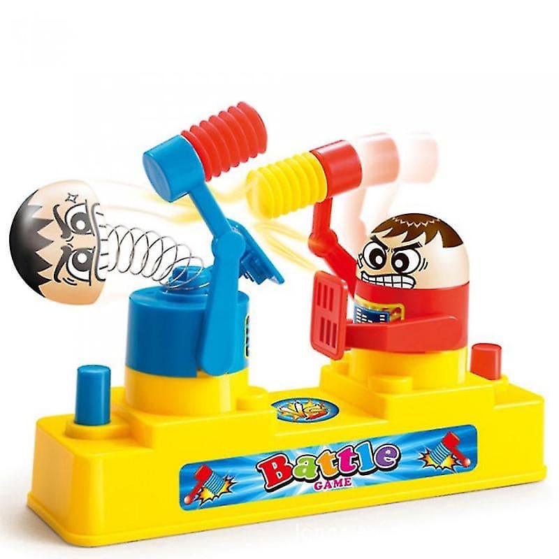 Hand Press Battle Game Fighting Robot Toy, Double Interaction Pounding Interactive Toy, Villain Head Spring Toy Battle Game for Autistic Kids