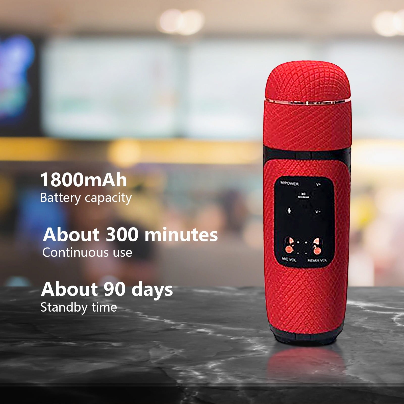 Portable Microphone Speaker,  Rechargeable Handheld Singing Mic With Speaker, Mobile Phone Wireless Bluetooth Speaker, Handheld Multifunction Rechargeable Speaker
