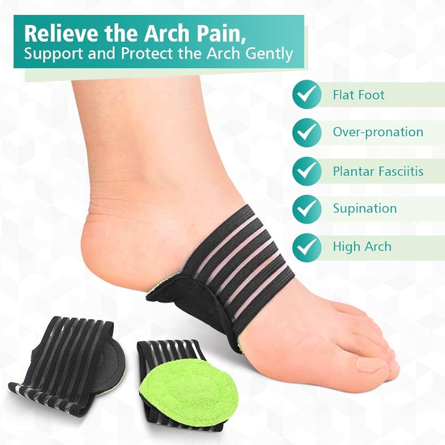 Arch Support Braces, Flat Foot Arch Support Pads, Bunion Corrector Pain Relief Insoles, Foot Pain Relief for Universal Size