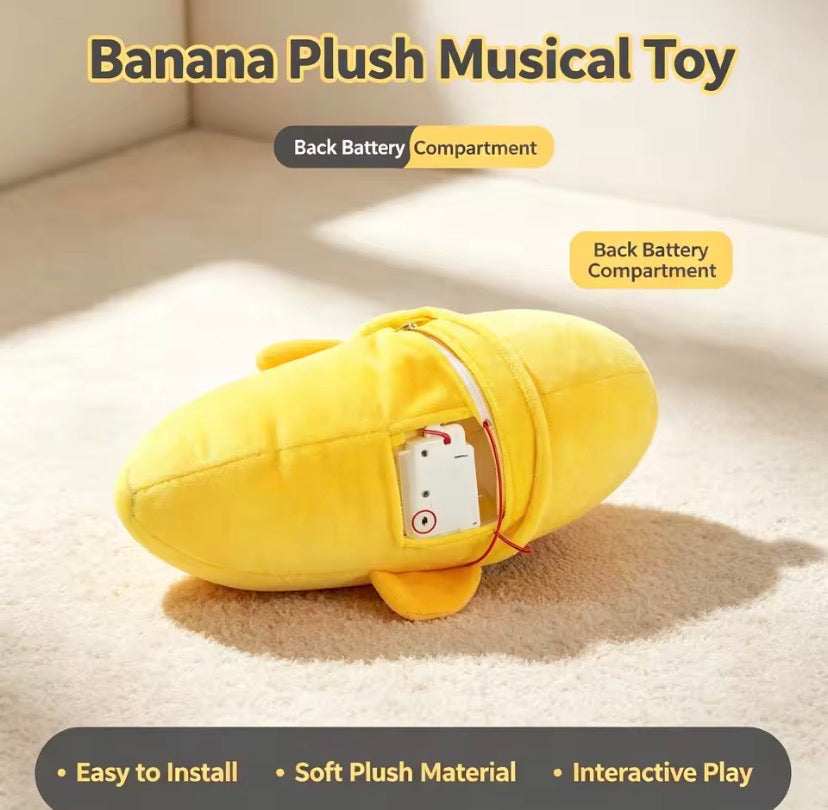 Musical Banana Plush Toy, Interactive Musical Sensory Toy, Musical Soft Children Plush Toy, Cute Motion Sensor Fruit Toy
