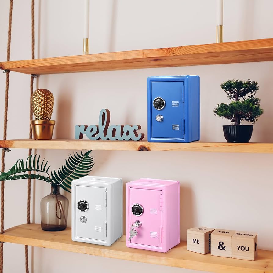 Mini Safe Locker Box, Mini Metal Saving Box, Compact Security Locker, Home Essentials Mini Safe