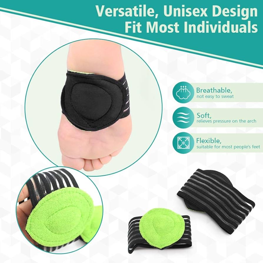 Arch Support Braces, Flat Foot Arch Support Pads, Bunion Corrector Pain Relief Insoles, Foot Pain Relief for Universal Size