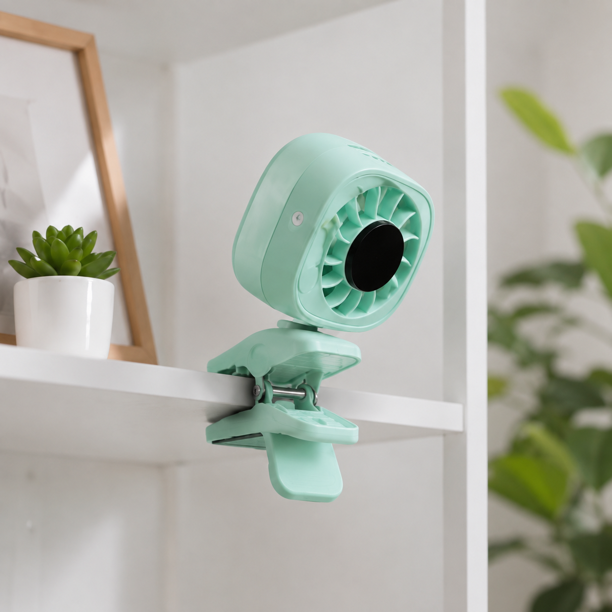 Portable USB Clip Mini Fan, Rechargeable Clip Desk Fan with Strong Grip, Adjustable Mini Cooling Clip Fan