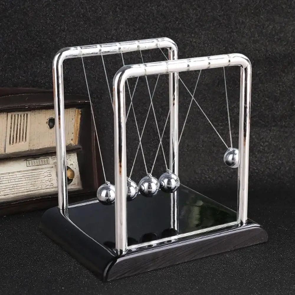 Newton Cradle Balance Steel Balls, 5 Balls Physics Science Pendulum Desk Toy, Home Decor Anti Stress Game Toy, Metal Pendulum Ball School Teaching Supplies, Steel Ball Balance Toy, Cool Office Decor and Tabletop Toys for Stress Relief