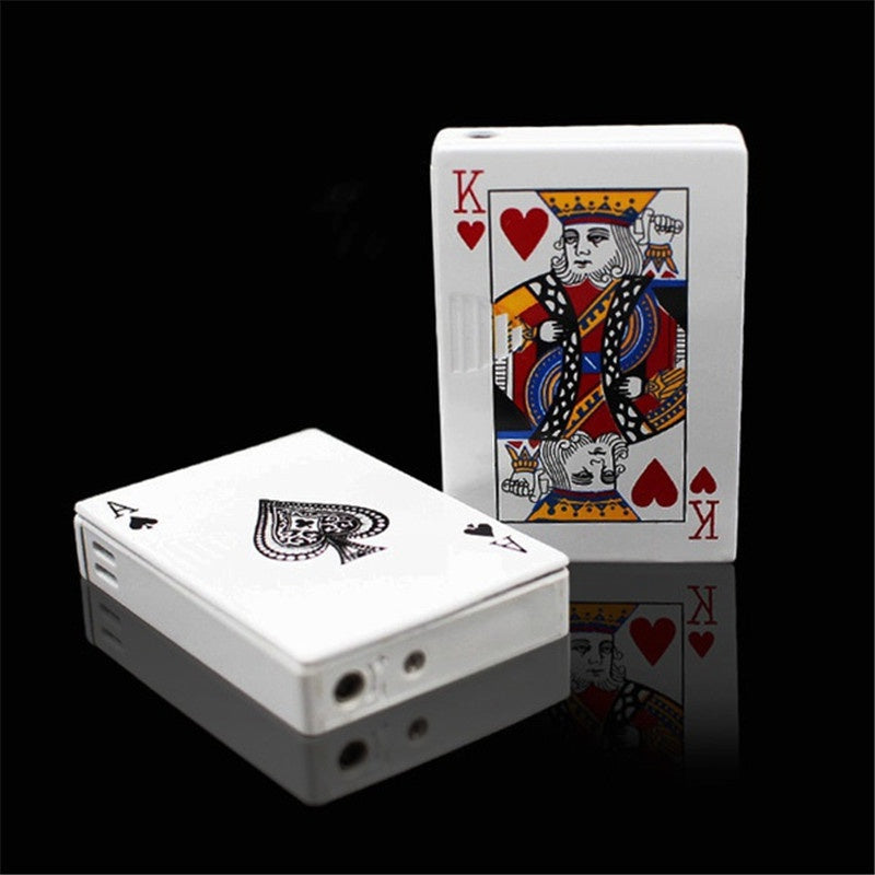 Poker Card Plastic Lighter, Creative Jet Flame Pocket Lighter, Windproof Playing Card Lighter, Windproof Outdoor Lighter, Cool Gadget Pocket Lighter, Flame Dazzling Butane Lighter