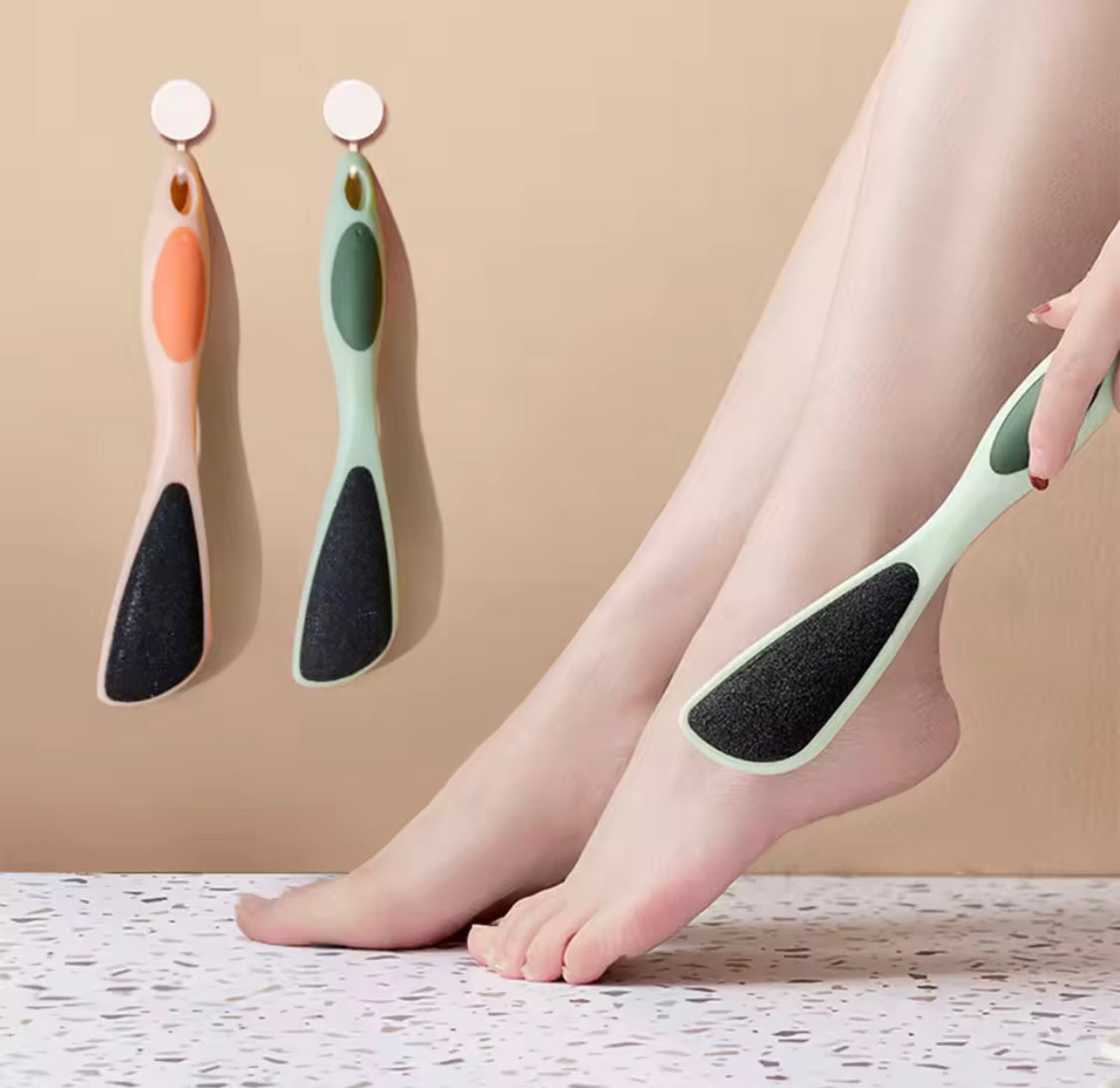 Double Sided Foot File Callus Remover, Dual sided Pedicure Trimmer With Long Handle, Portable Foot Dead Skin Remover Care Tool, Hard Skin Removers, Callus Dead Skin Remover, Anti Slip Handle Pedicure Tool