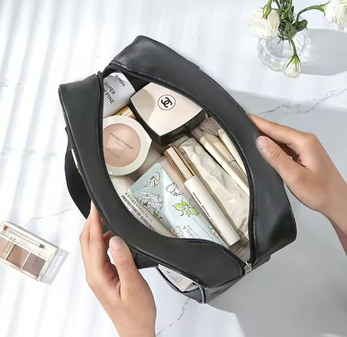 3 Pcs Transparent Cosmetic Bag, Transparent Oriented Makeup Bag, Carry Travel Zippered Pouch Bag, Waterproof Portable Travel Cosmetics Pouch