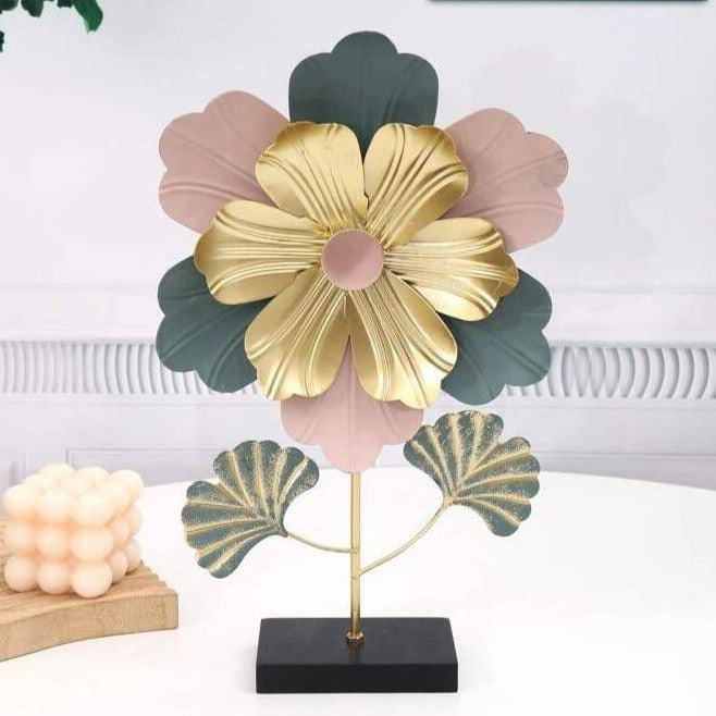 Colorful Flower Table Decor, Modern Metal Leave Statue, Home Miniature Ornament, Iron Exquisite Home Décor,