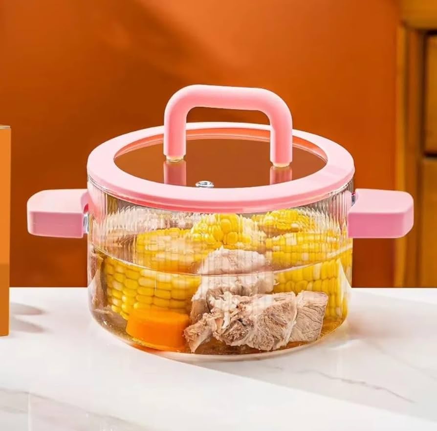Cooking Glass Pot With Silicone Handle, Heat Resistant Glass Cooking P ...