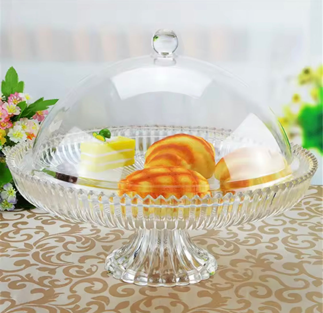 Acrylic Round Circle Candy Dish With Lid, Transparent Dried Fruit Box, Acrylic Plate Fruit Basin Dry Candy Dish