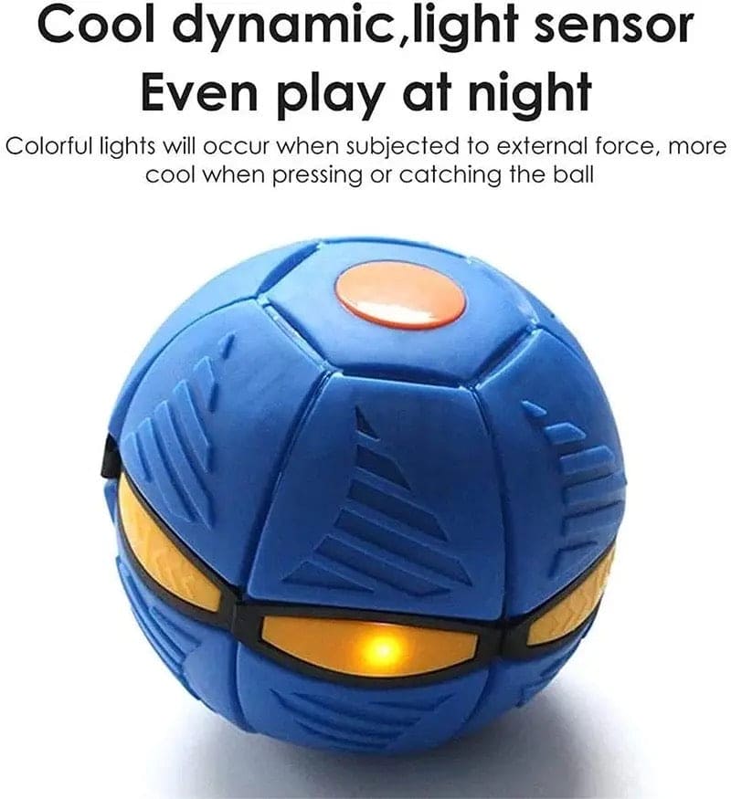 Magic Flying Saucer Ball, Outdoor Flat Throw Disc Ball, Foot Pressure Decompression Vent Ball, UFO Saucer Deformed Ball, Elastic Flying Saucer Toy for Kids, Frisbee Ball Dog Toy, Kids Playing Stomp Ball