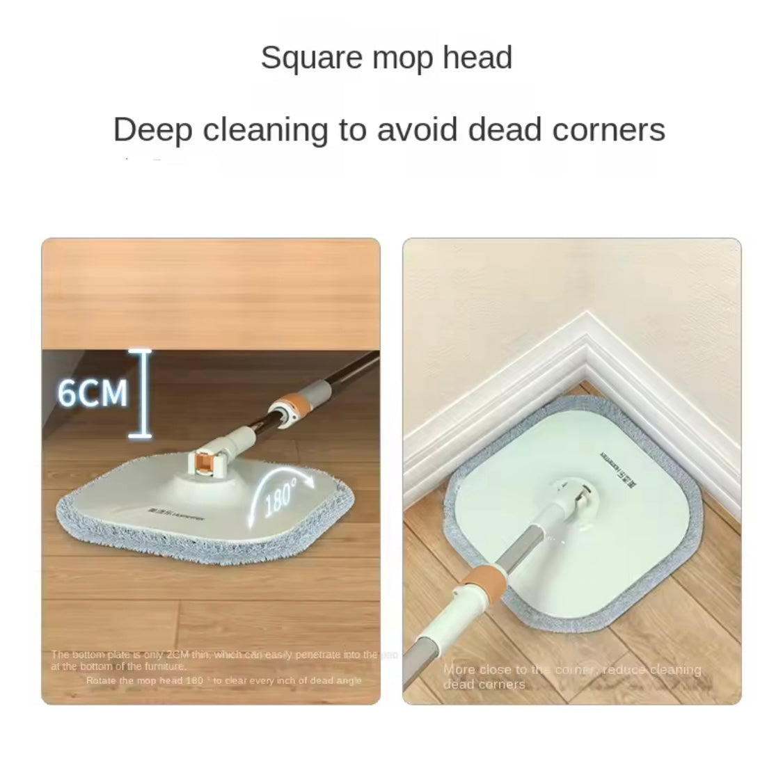 Automatic Spin Mop, Household Floor Cleaning Microfibre Pads Mop, Mop And Bucket Dual Use Flat Mop Set