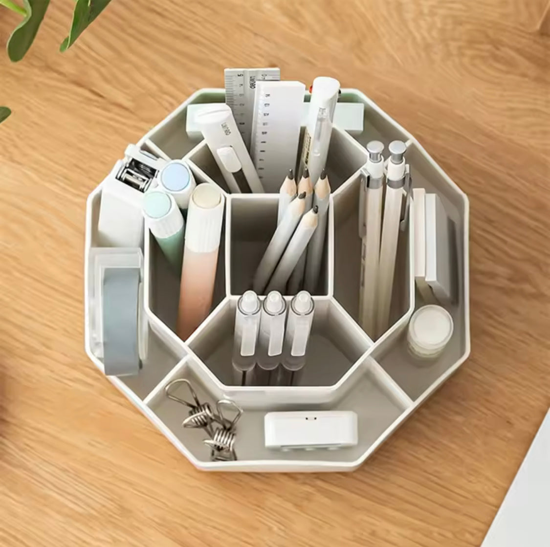 Desktop Stationery Organizer, 9 Slots Stationery Storage Box, Multifunctional Rotatable Desktop Organizer, Desktop Cosmetic Box