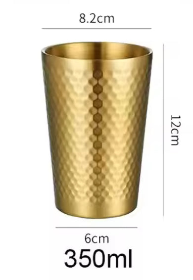 Stainless Steel Hammered Texture Glass, Double Wall Bevarage Glass, Drinkware Party Glass